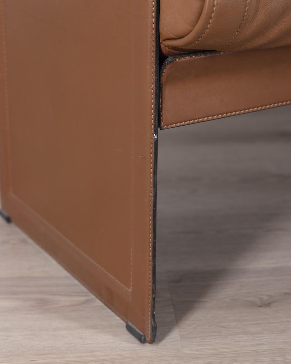 Late 20th Century Leather sofa from the 1970s, 'korium' design Tito Agnoli for Matteo Grassi For Sale