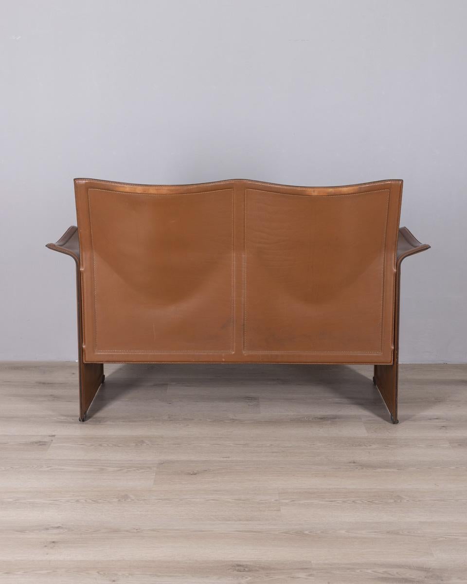 Leather sofa from the 1970s, 'korium' design Tito Agnoli for Matteo Grassi For Sale 2