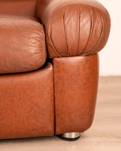 Sofá cuero vintage años 70 mod. Soften diseño Rossi di Albizzate