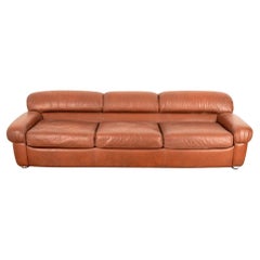 Retro 1970s leather sofa mod. Soften design Rossi di Albizzate