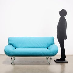 Canapé léger de Massimo Iosa Ghini pour Cassina Anni 80s bleu clair