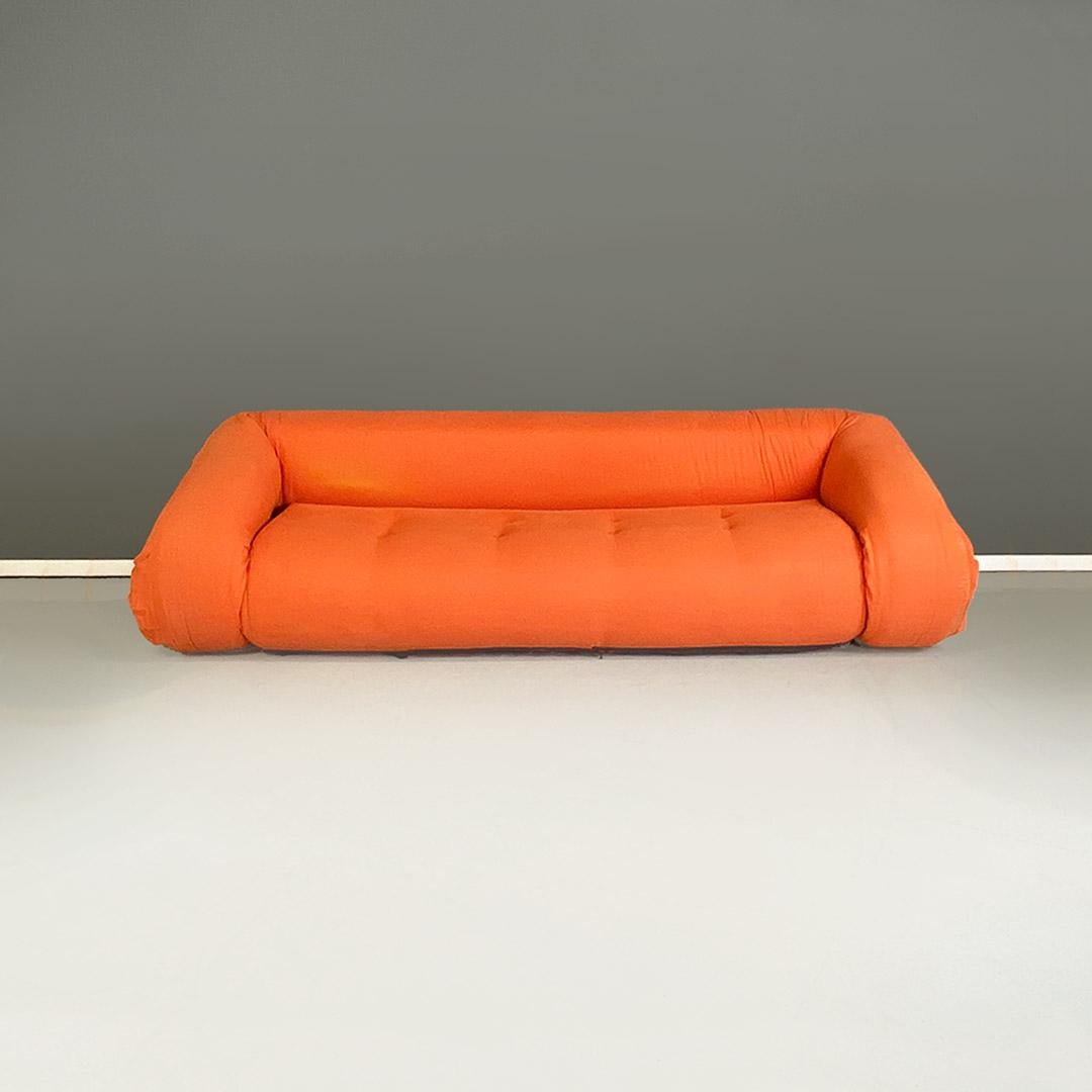 Sofa bed with no base structure but only consists of a fold-down backrest included in the armrests part, which when opened, frames the same mattress, which also folds down. The sofa can be used when closed as a simple sofa seat or when open as a