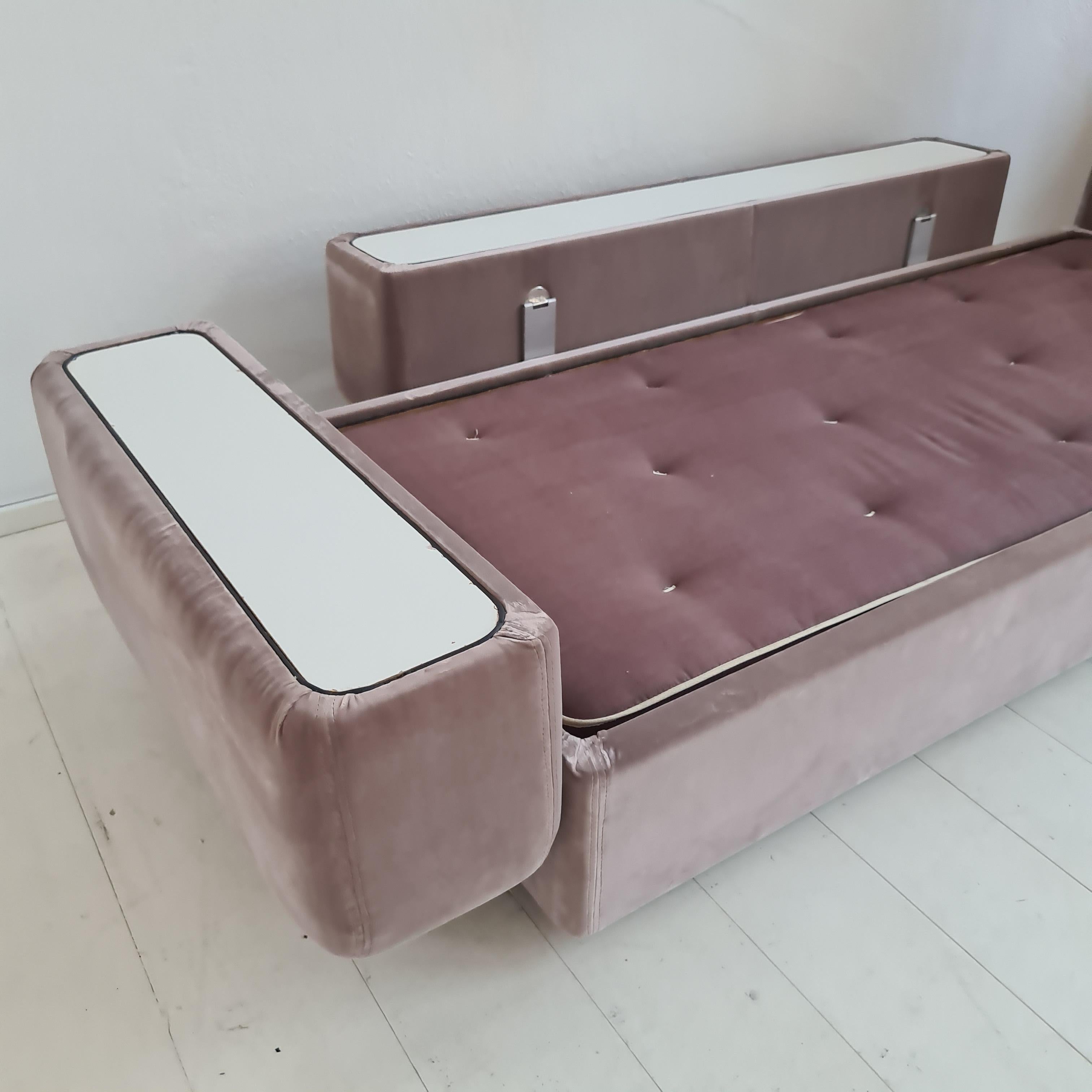 Velvet Sofa Bed mod 711 Tito Agnoli for Cinova 1968 5