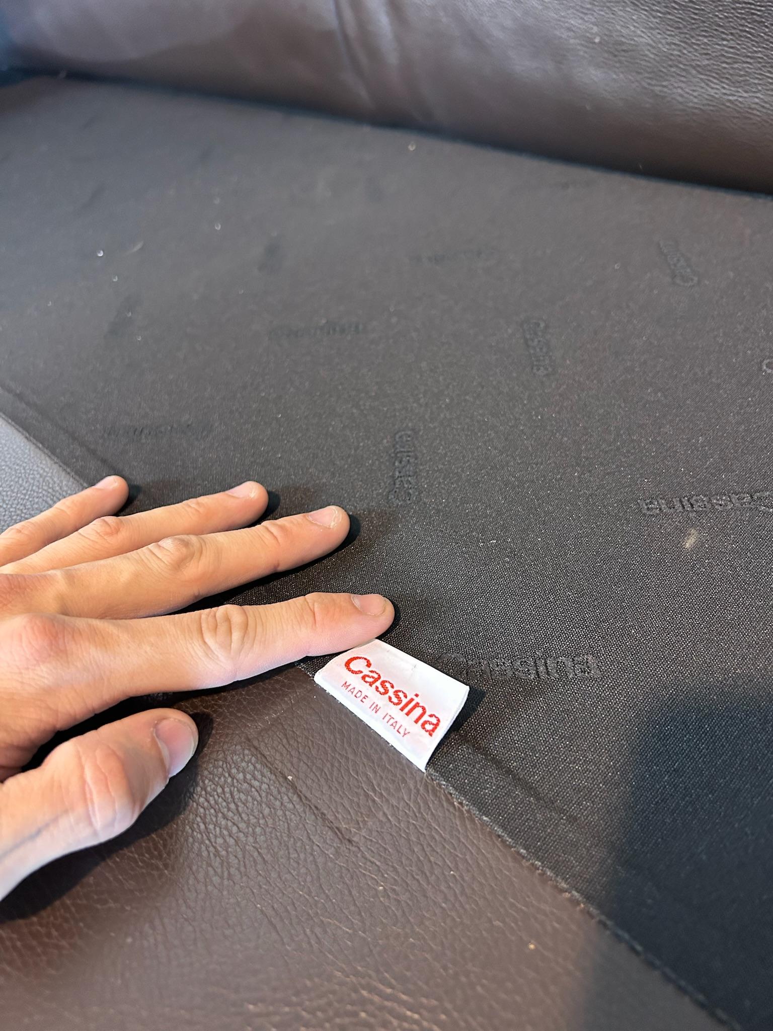 italien Divano Maralunga di Vico Magistretti per Cassina in pelle marrone tre posti en vente