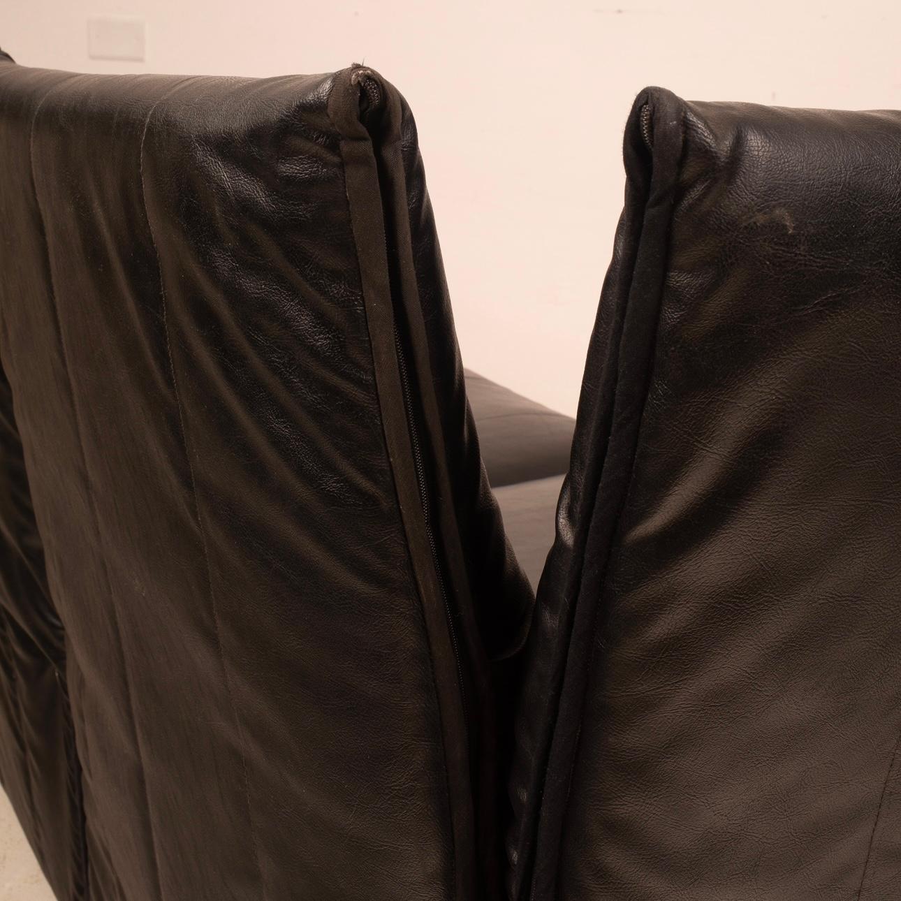Sofá modular en ecopiel negra de Giovannetti en venta 5