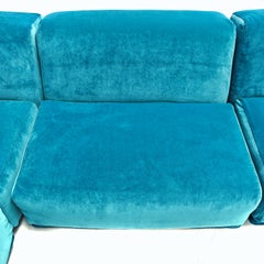 Modular Sofa 5 Seats Blue Blue  Cassina Fiandra - Magistretti 80s