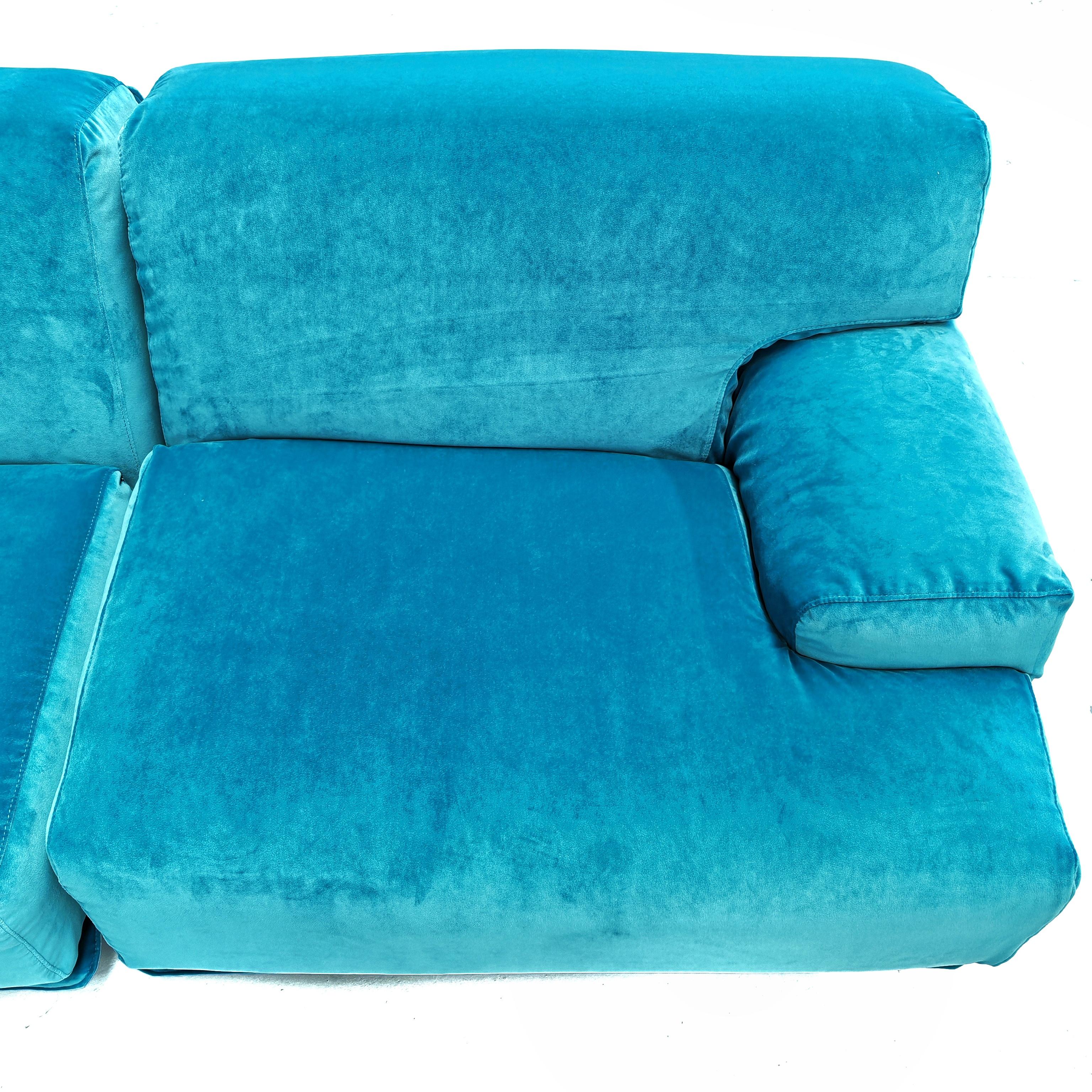 Sofá modular 5 plazas Azul  Cassina Fiandra - Magistretti 80s en venta 12