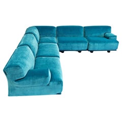 Modular Sofa 5 Seats Blue Blue  Cassina Fiandra - Magistretti 80s