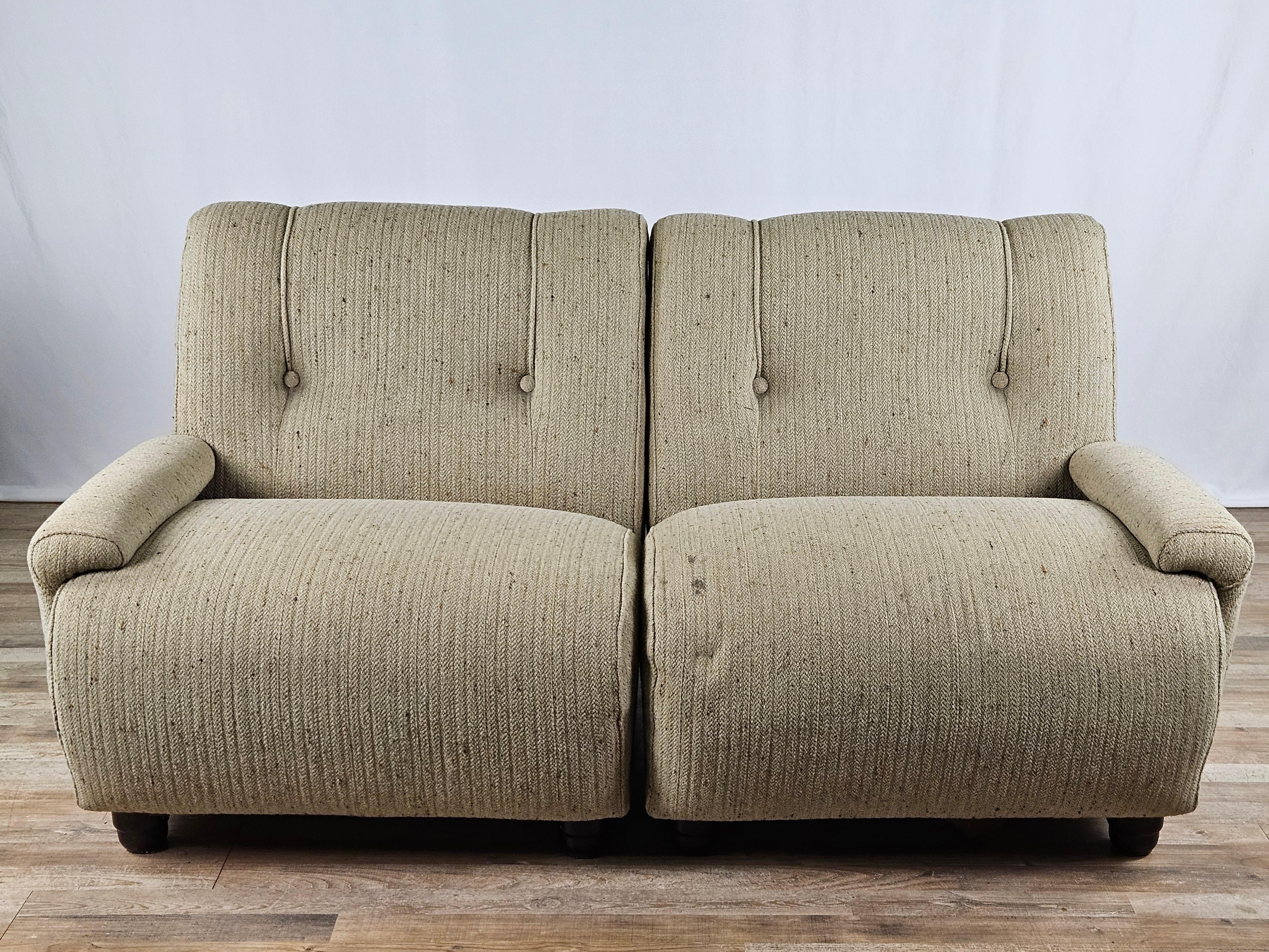 Mid-Century Modern Modular corner sofa four seats in 1970s fabric For Sale