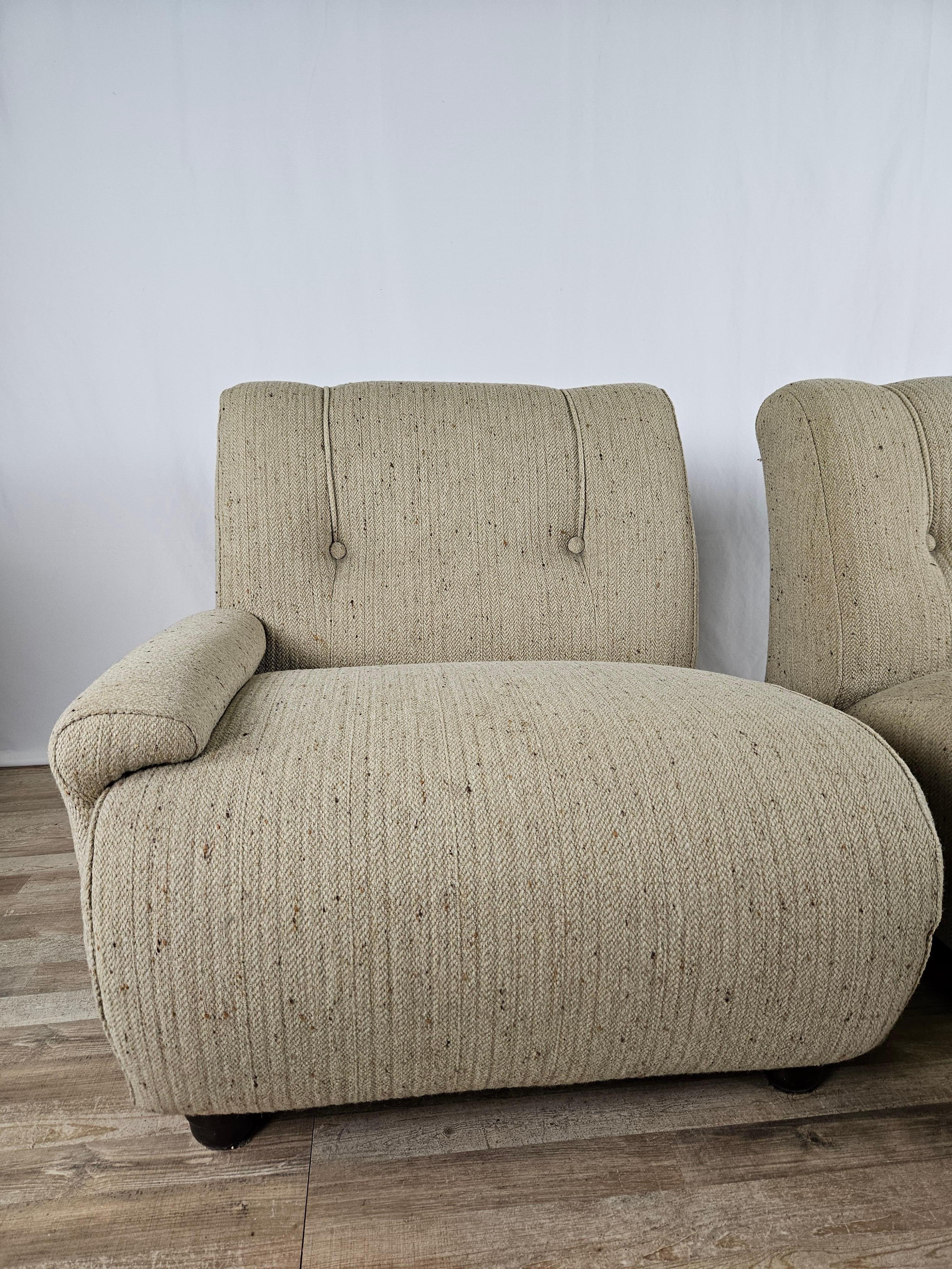 Fabric Modular corner sofa four seats in 1970s fabric For Sale