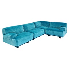 Sofá esquinero modular 4 plazas Azul claro  Cassina Fiandra - Magistretti 80s