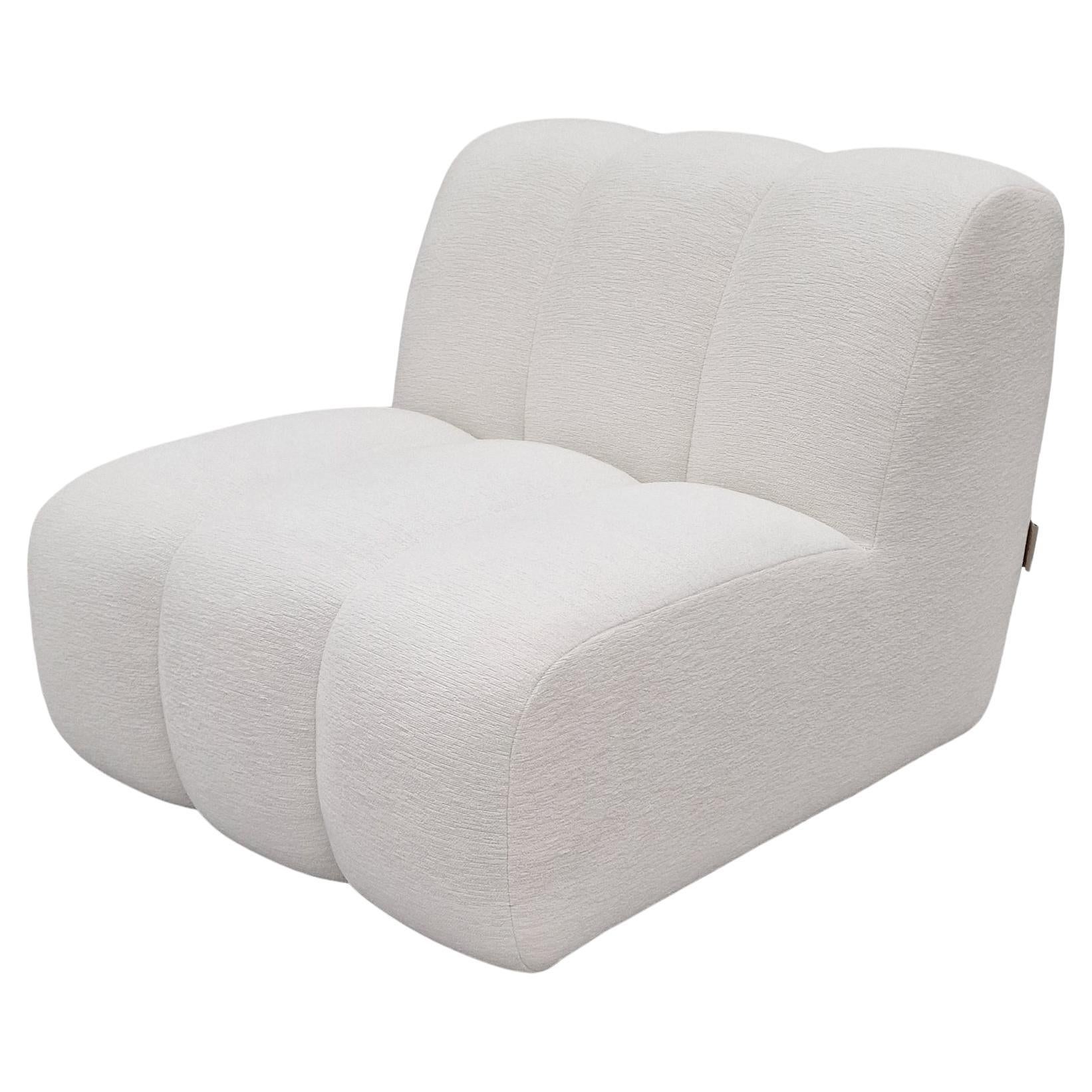 DACCAPO modular sofa by Legame Italia, in white fabric. Basic module. For Sale