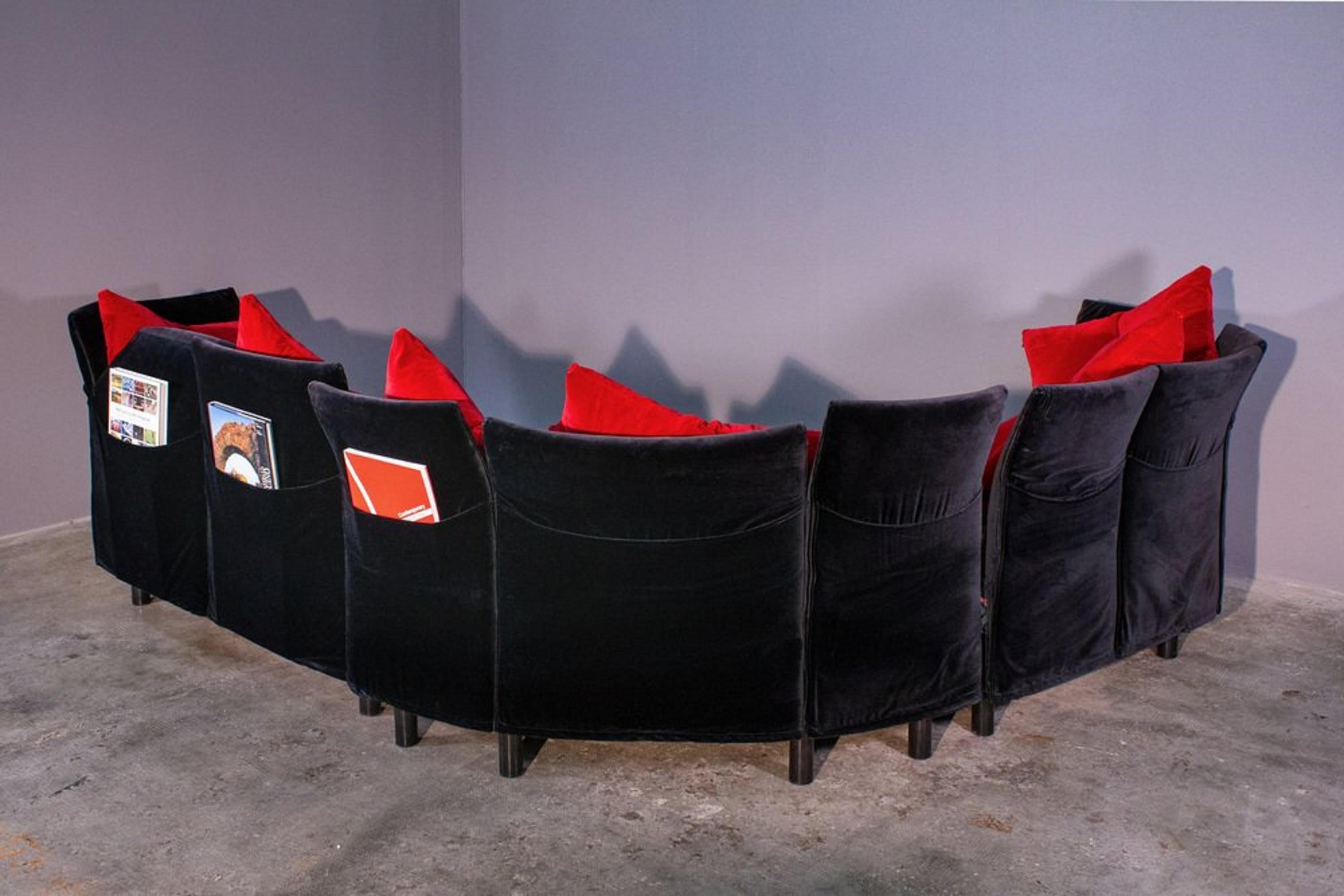 Sofá modular Busnelli, 1970, lote de 3 Tela en venta