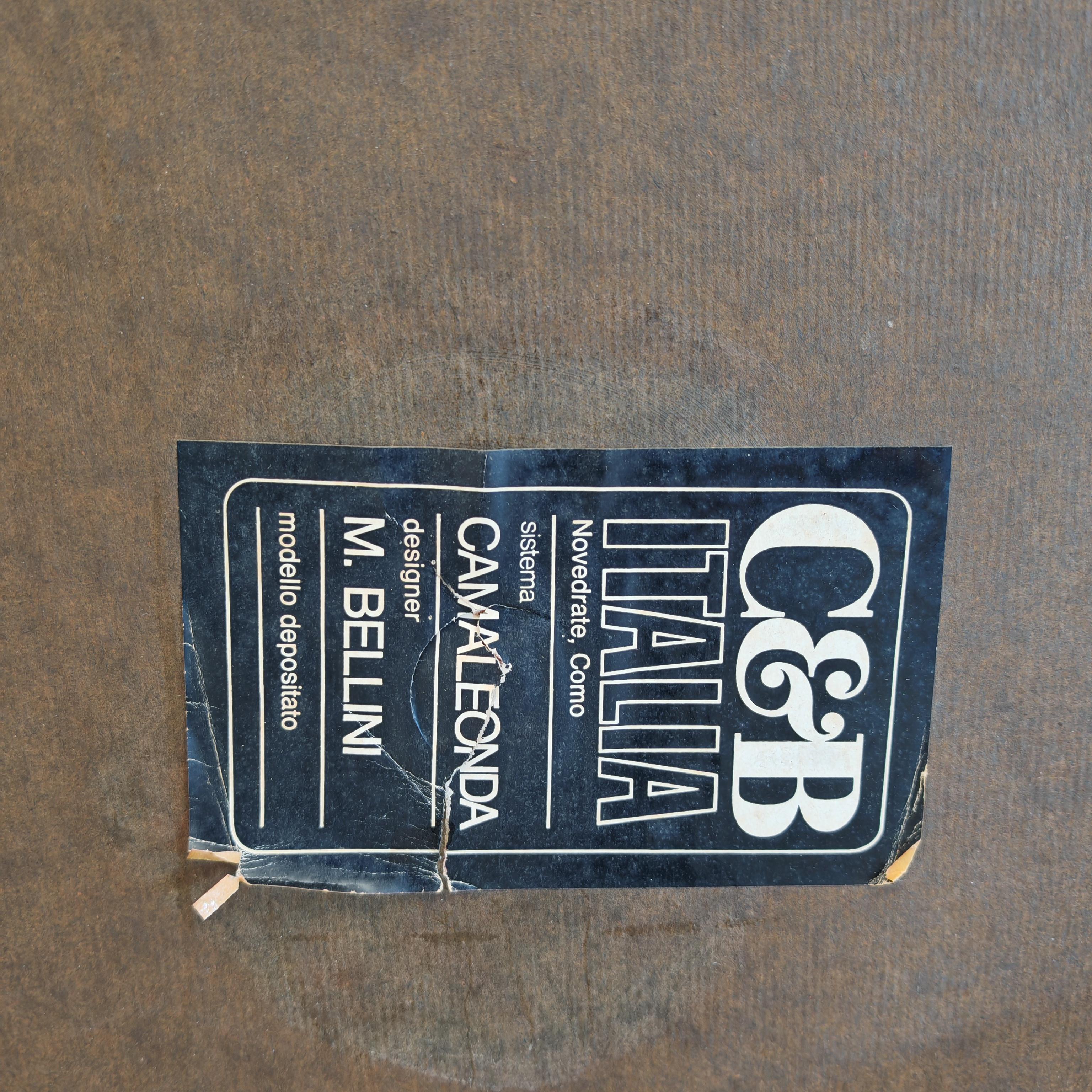 Canapé modulable en cuir noir 'Camaleonda' de Mario Bellini original 70s en vente 8