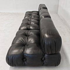 Modular black leather "Camaleonda" sofa by Mario Bellini original 70s