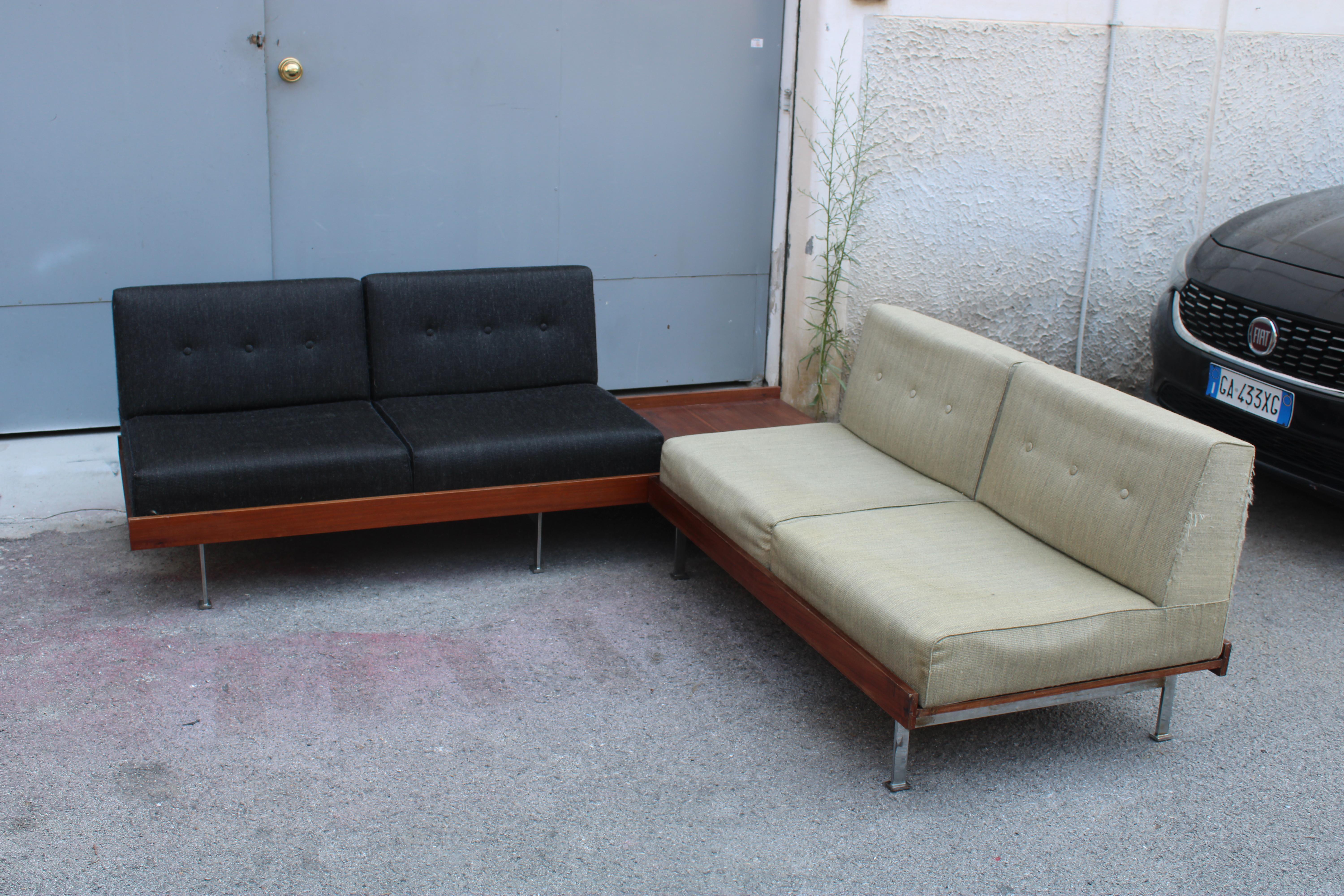 Mid-Century moderno Divano Modulare Saporiti George Nelson Herman Miller style 1950 Italia in vendita