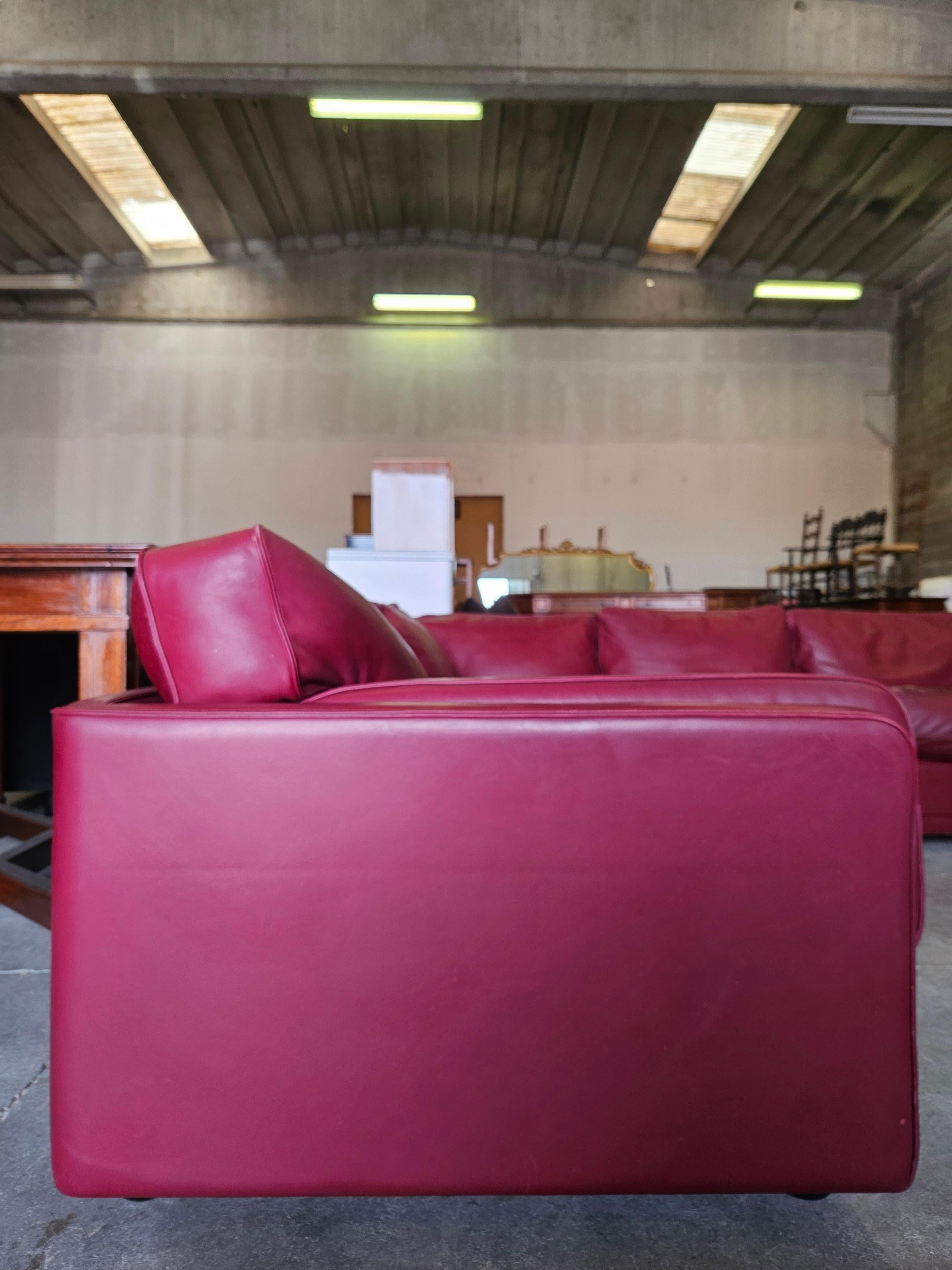 Mid-Century Modern Socrates modular leather sofa by Poltrona Frau, 1970s For Sale