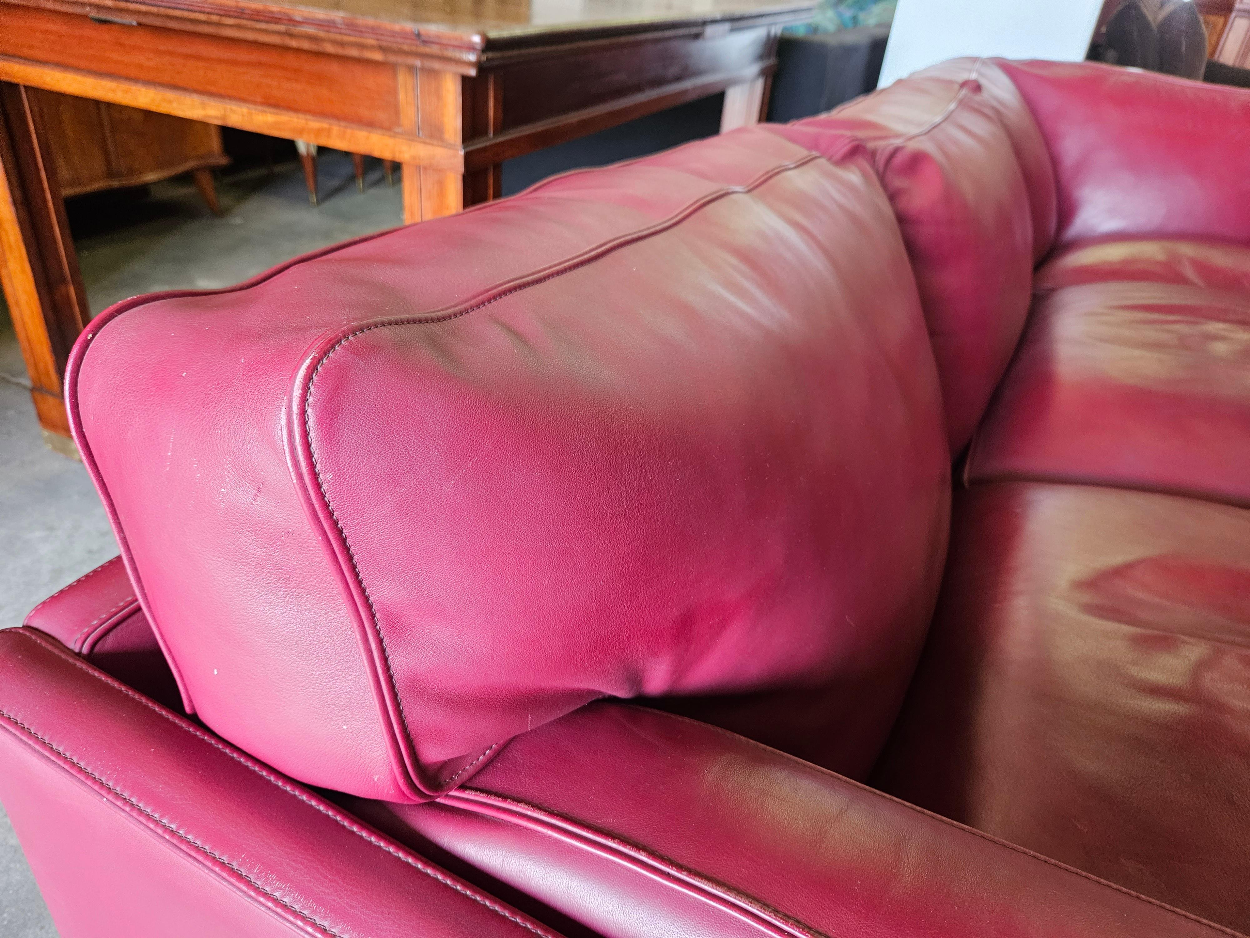 Leather Socrates modular leather sofa by Poltrona Frau, 1970s For Sale