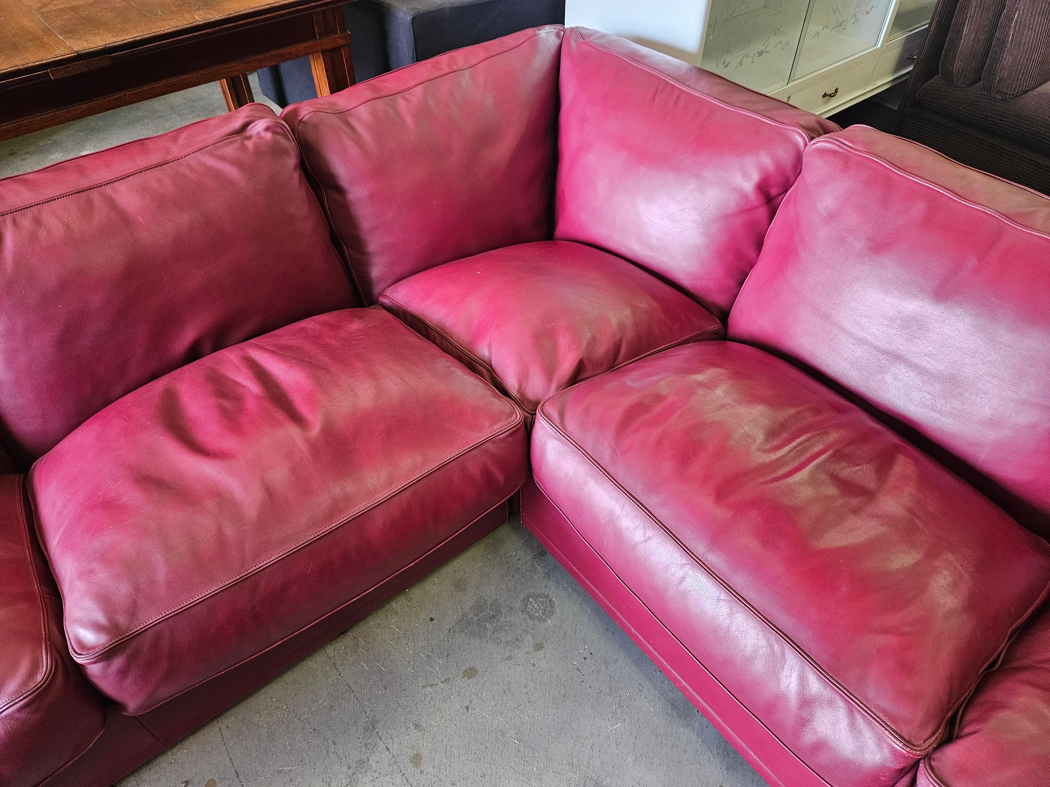 Late 20th Century Socrates modular leather sofa by Poltrona Frau, 1970s For Sale