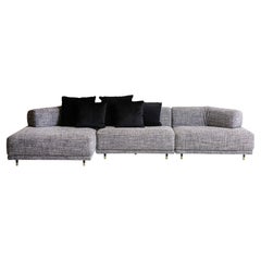 SOLO modular sofa in gray fabric. By Legame Italia