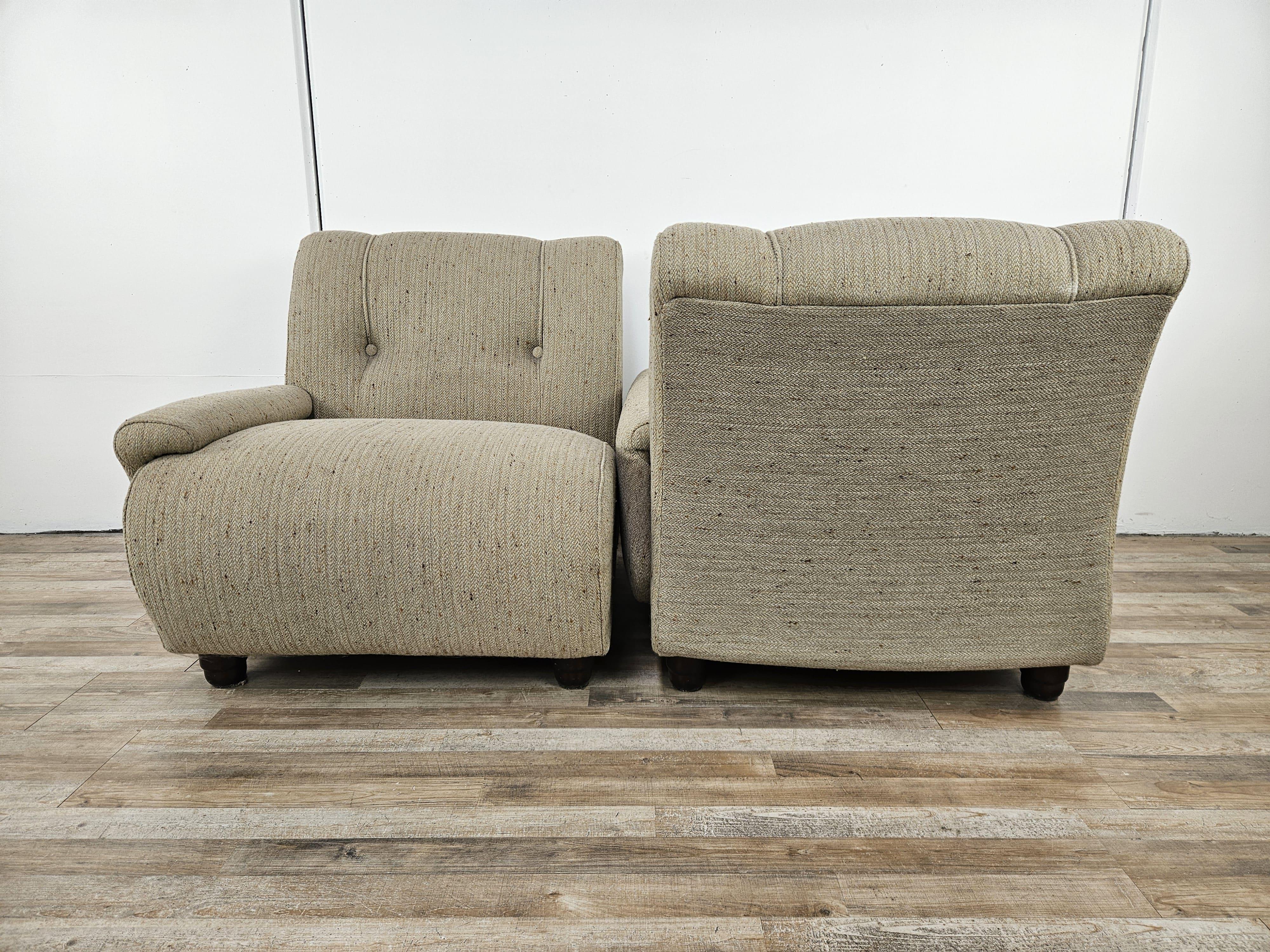 Late 20th Century Canapé modulaire à trois places en tissu gris des années 1970 en vente