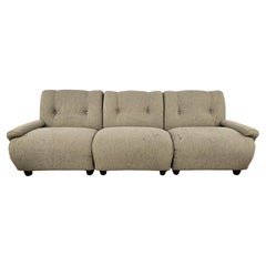 Vintage Mid Century Dreisitzer-Sofa in grauem Stoff aus den 1970er Jahren