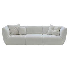 VERY 3-seater sofa, in white velvet. By Legame Italia