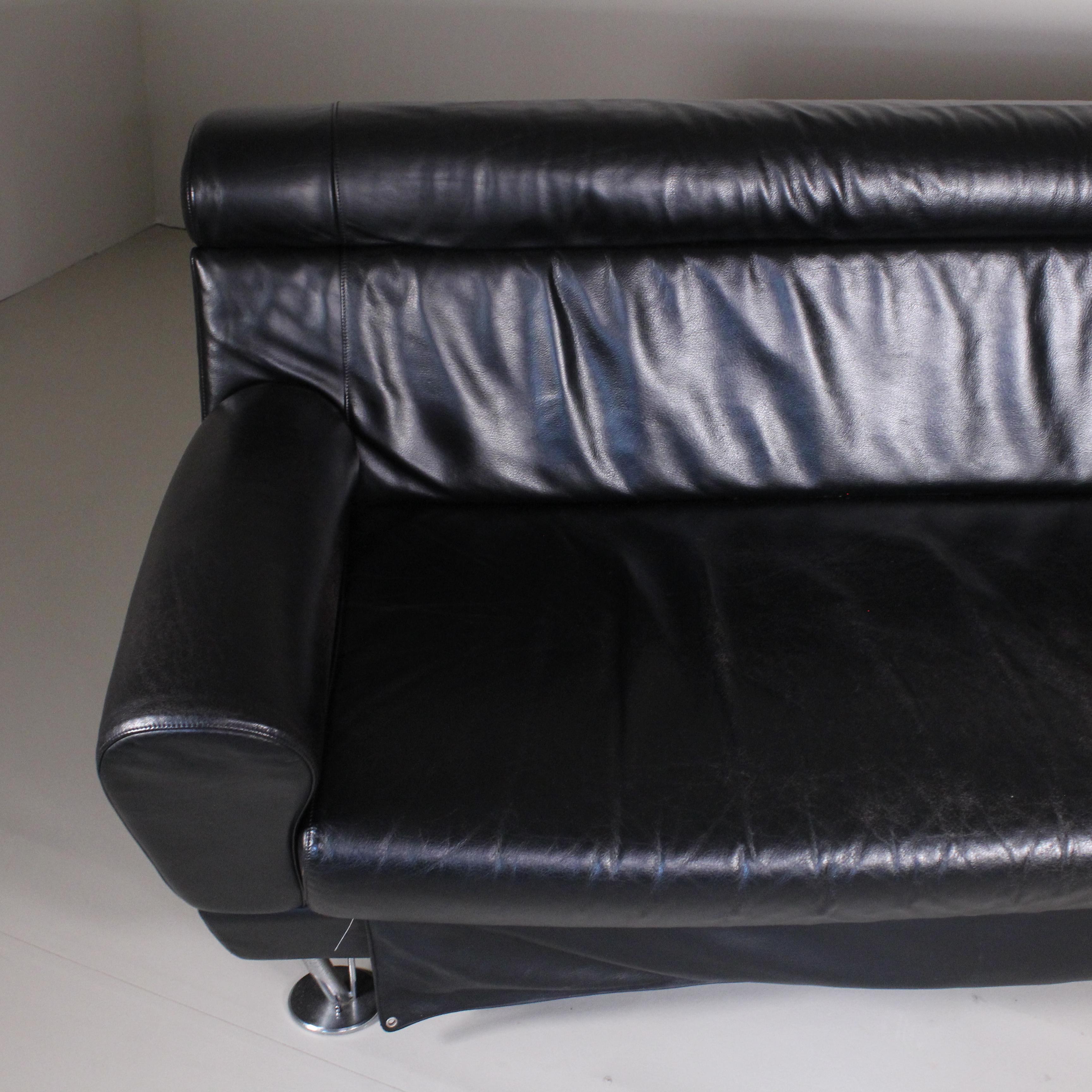 Postmoderne  Balzo Loveseat black sofa, Massimo Iosa Ghini, Moroso, 1987 en vente