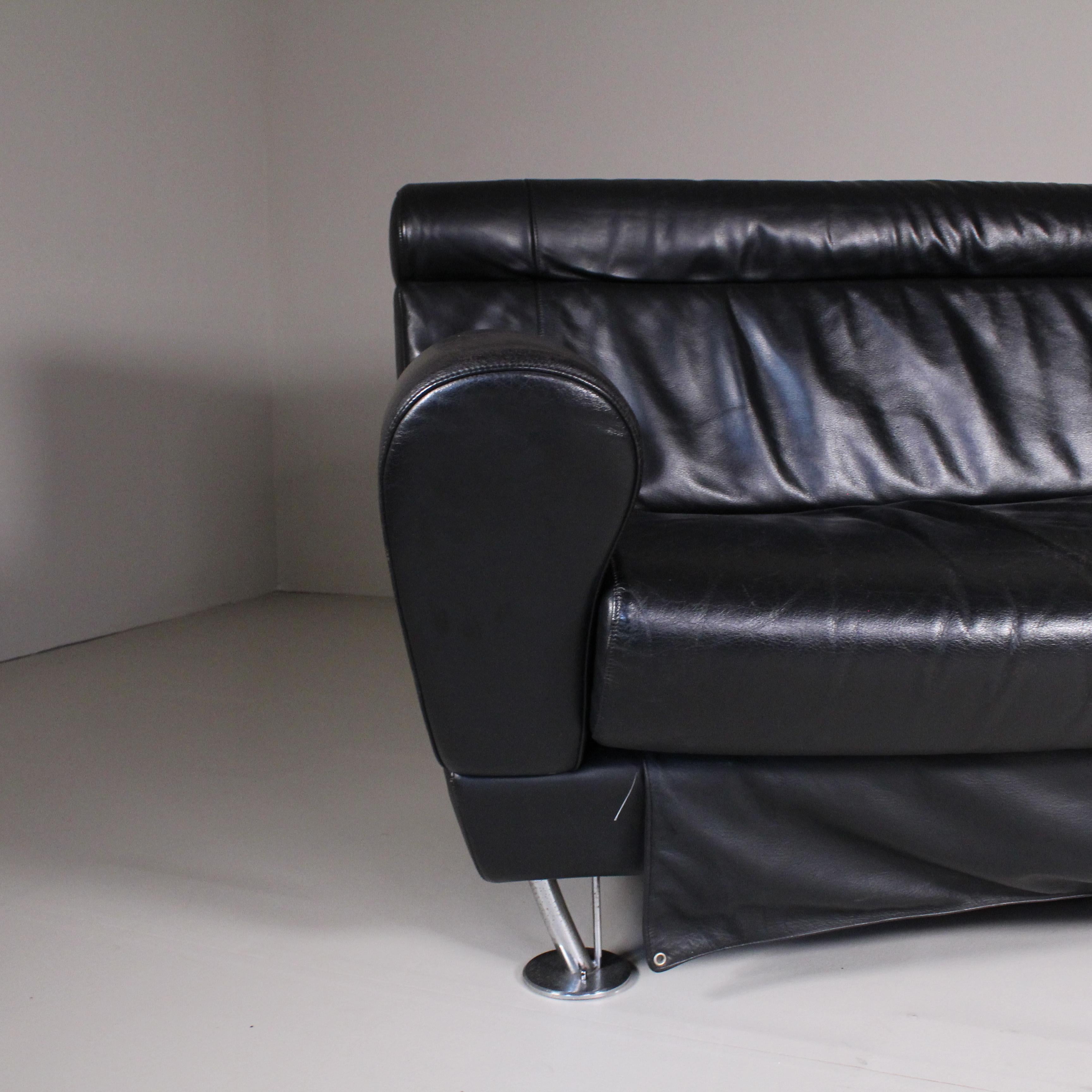  Balzo Loveseat black sofa, Massimo Iosa Ghini, Moroso, 1987 In Good Condition For Sale In Milano, Lombardia