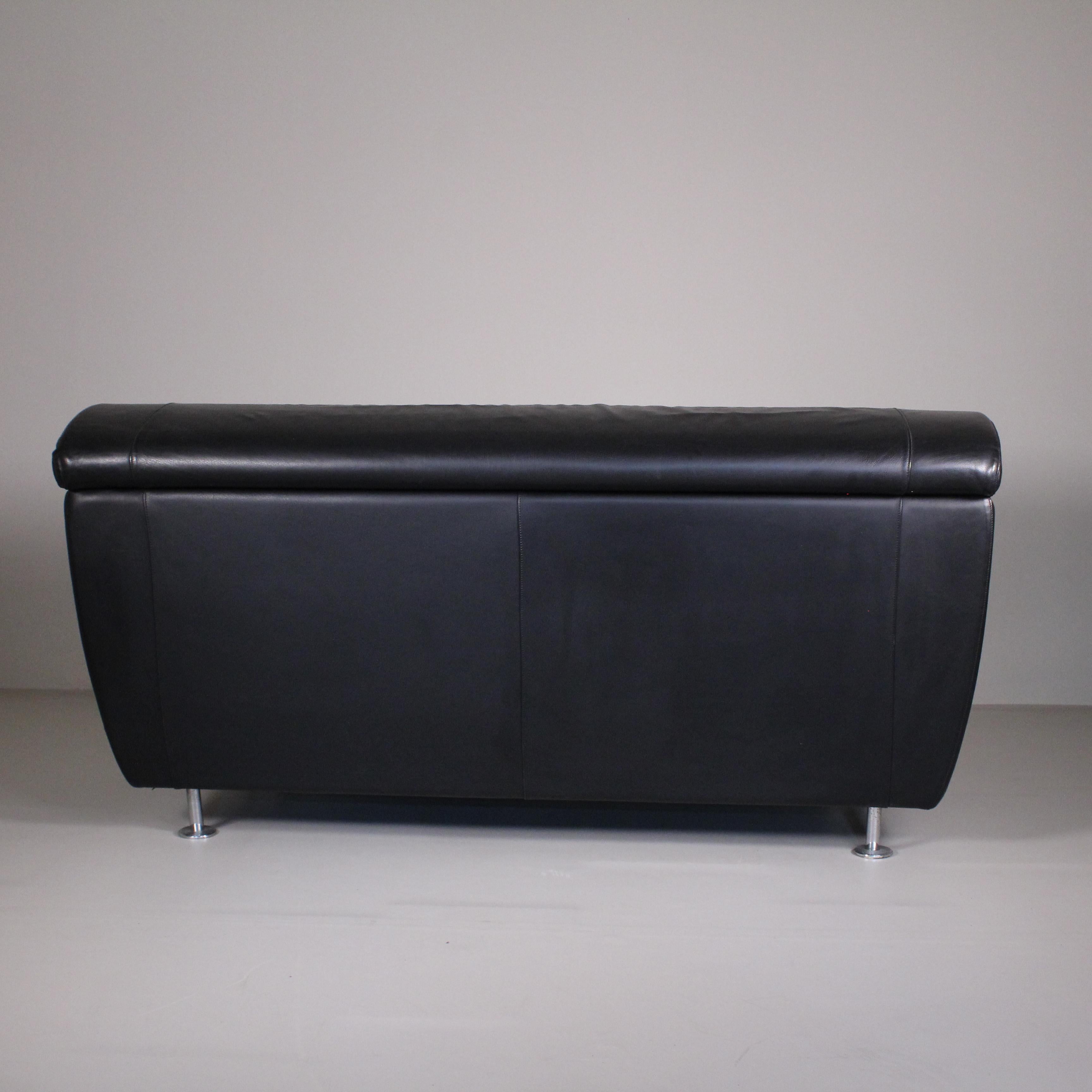  Balzo Loveseat black sofa, Massimo Iosa Ghini, Moroso, 1987 For Sale 2
