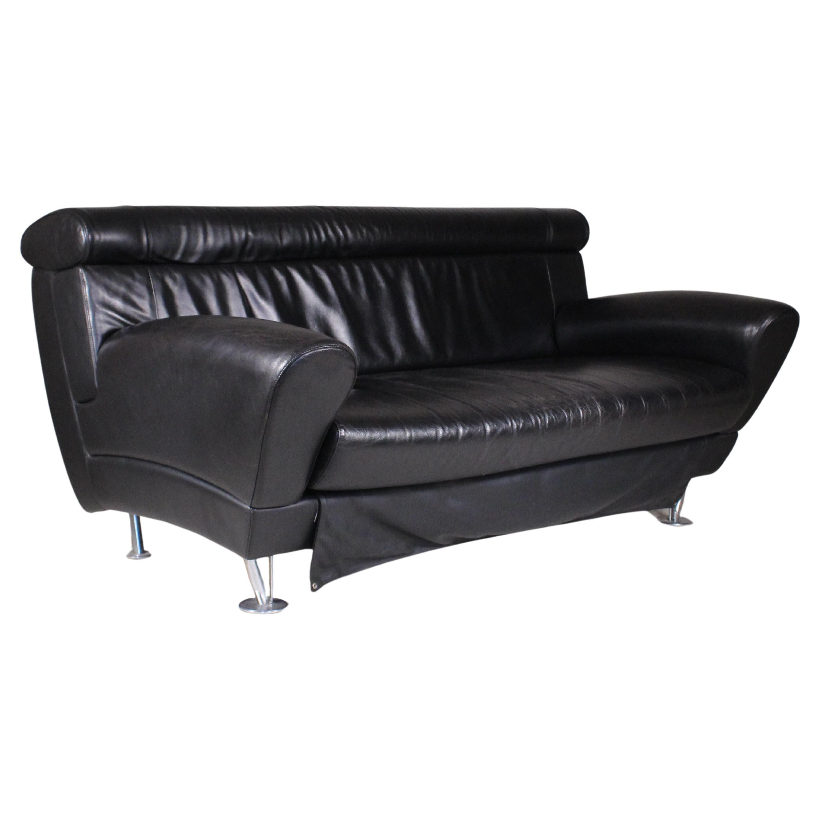  Balzo Loveseat black sofa, Massimo Iosa Ghini, Moroso, 1987 en vente