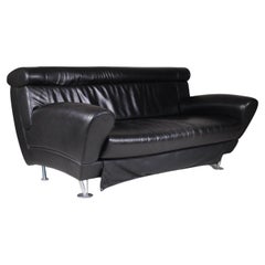 Vintage  Balzo Loveseat black sofa, Massimo Iosa Ghini, Moroso, 1987