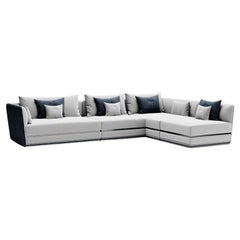 Prisma Sofa, Hanfstoff, Außenbezug Leder