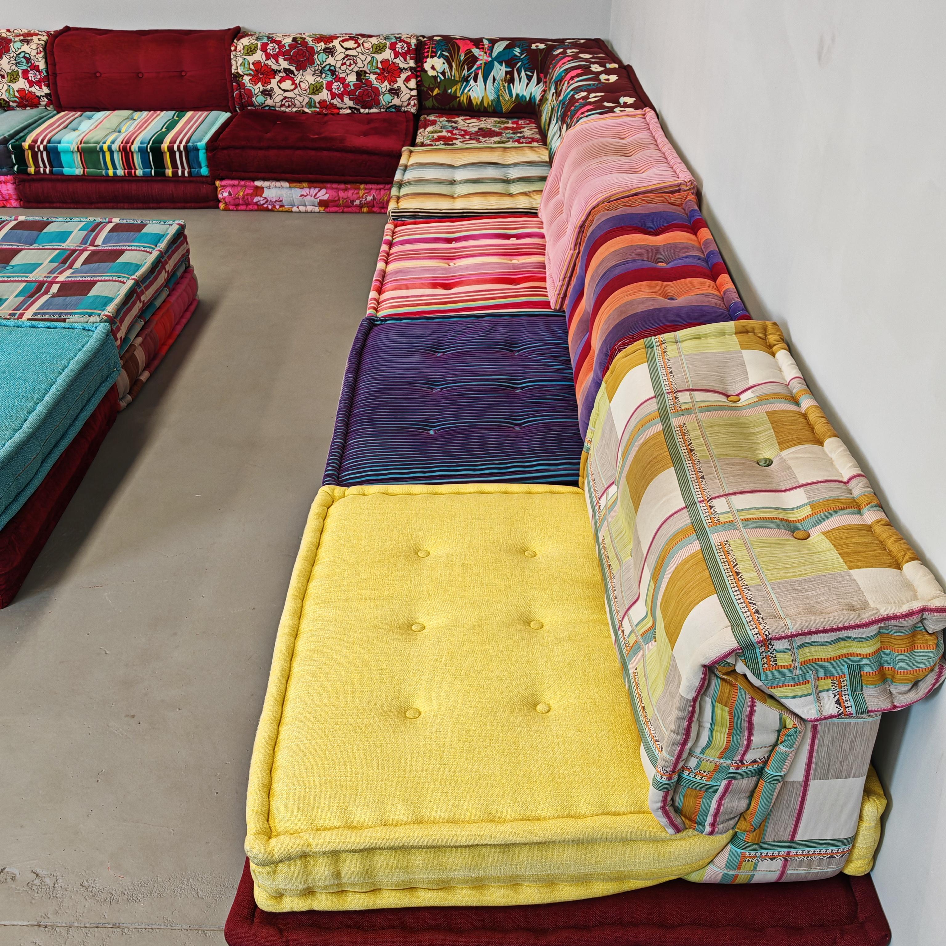 Coton Roche Bobois Mah Jong Missoni Kenzo canapé de H.Hopfer  ensemble de 20 coussins/sièges
