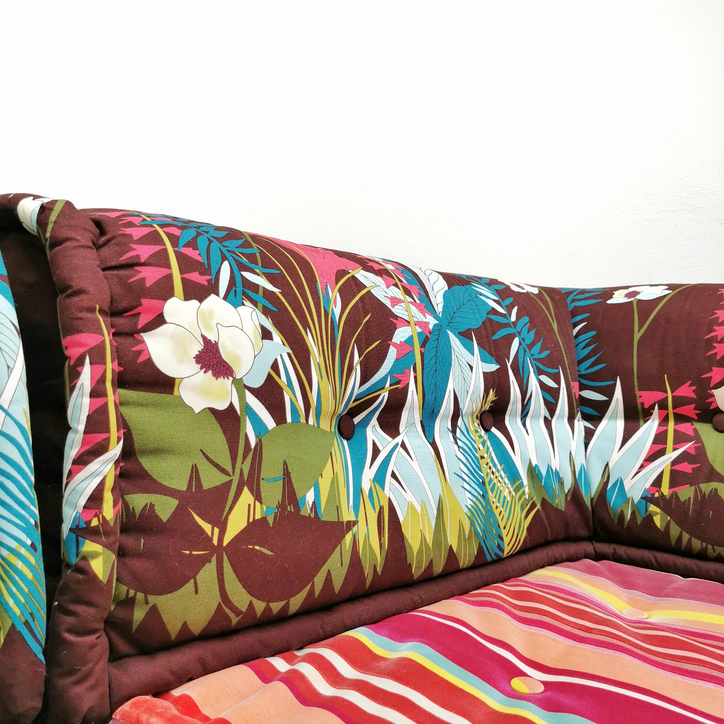 20th Century Roche Bobois Mah Jong sofa Kenzo and Missoni fabrics For Sale