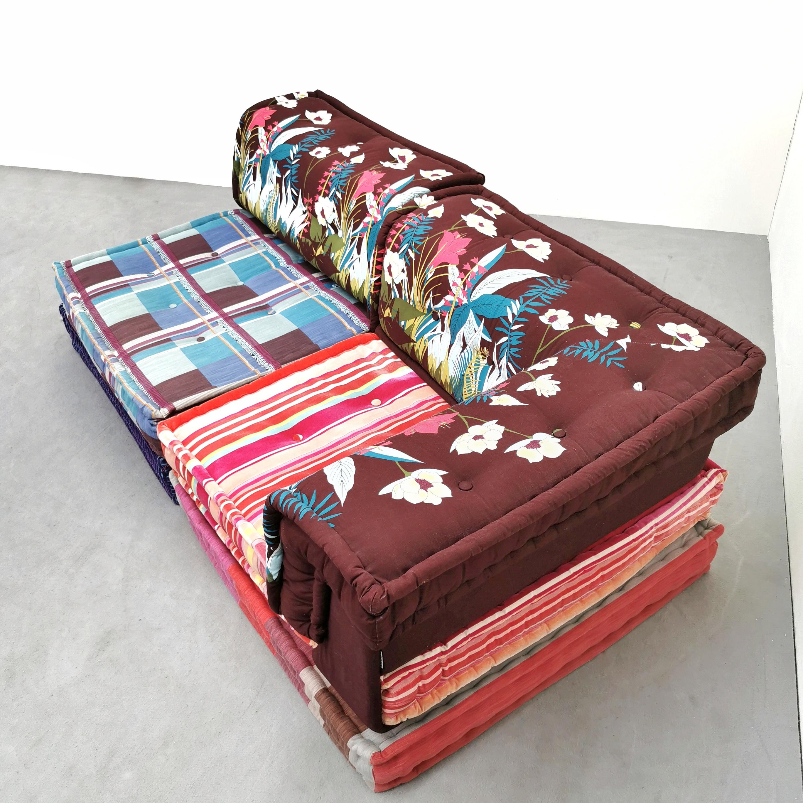 Mid-Century Modern Roche Bobois Mah Jong sofa Kenzo and Missoni fabrics For Sale