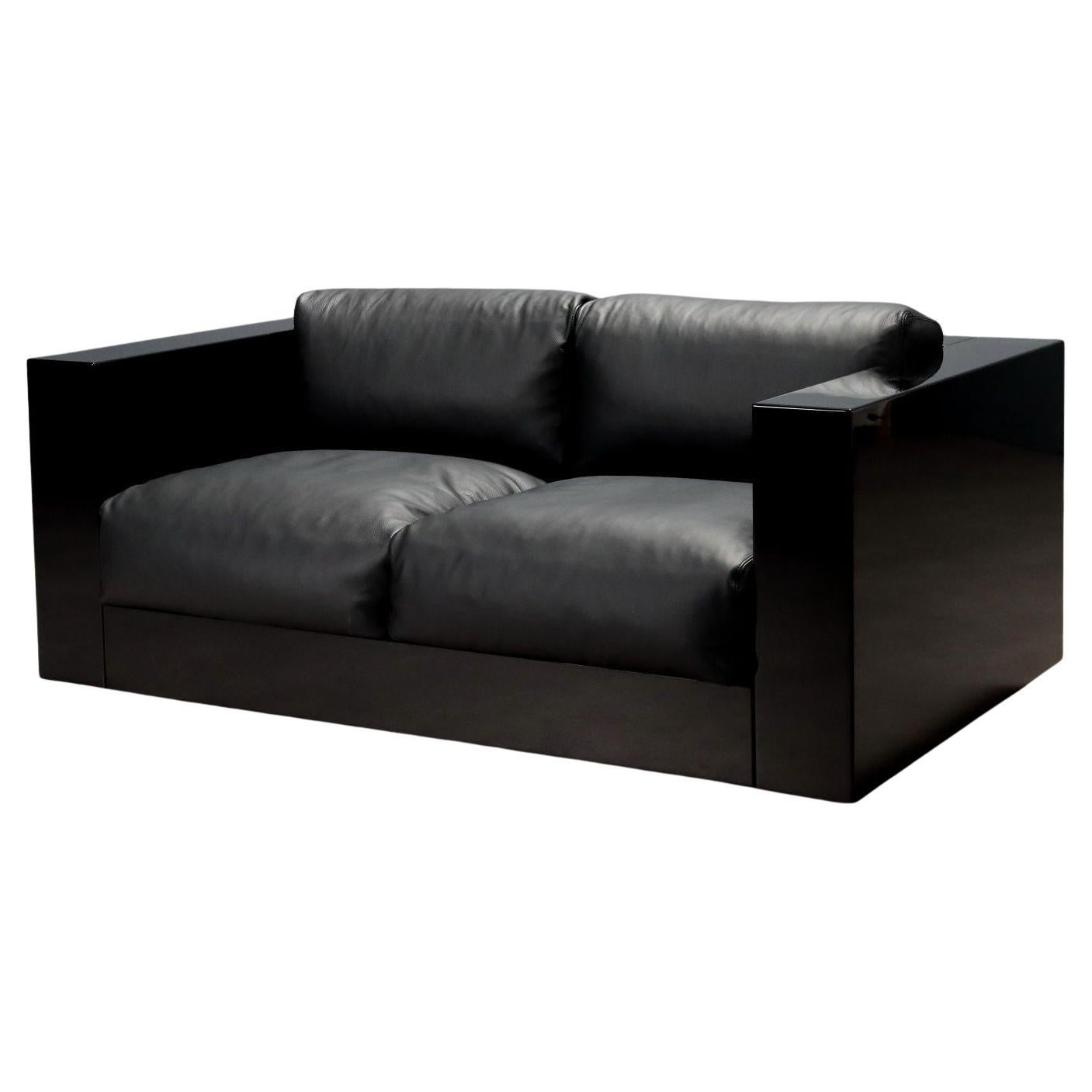 Canapé "Saratoga" par Lella et Massimo Vignelli pour Poltronova, noir, années 2000 en vente