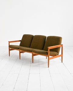 Scandinavian three-seater oak sofa, 1950s/60s