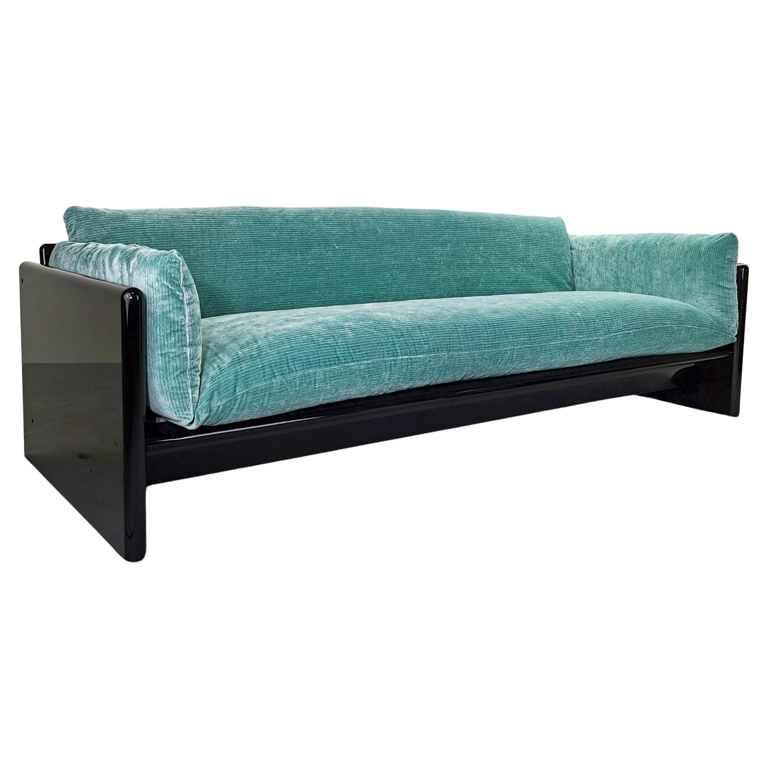 Sofa "Simone" 3 seater Studio Simon by Gavina glossy black lacquered For Sale