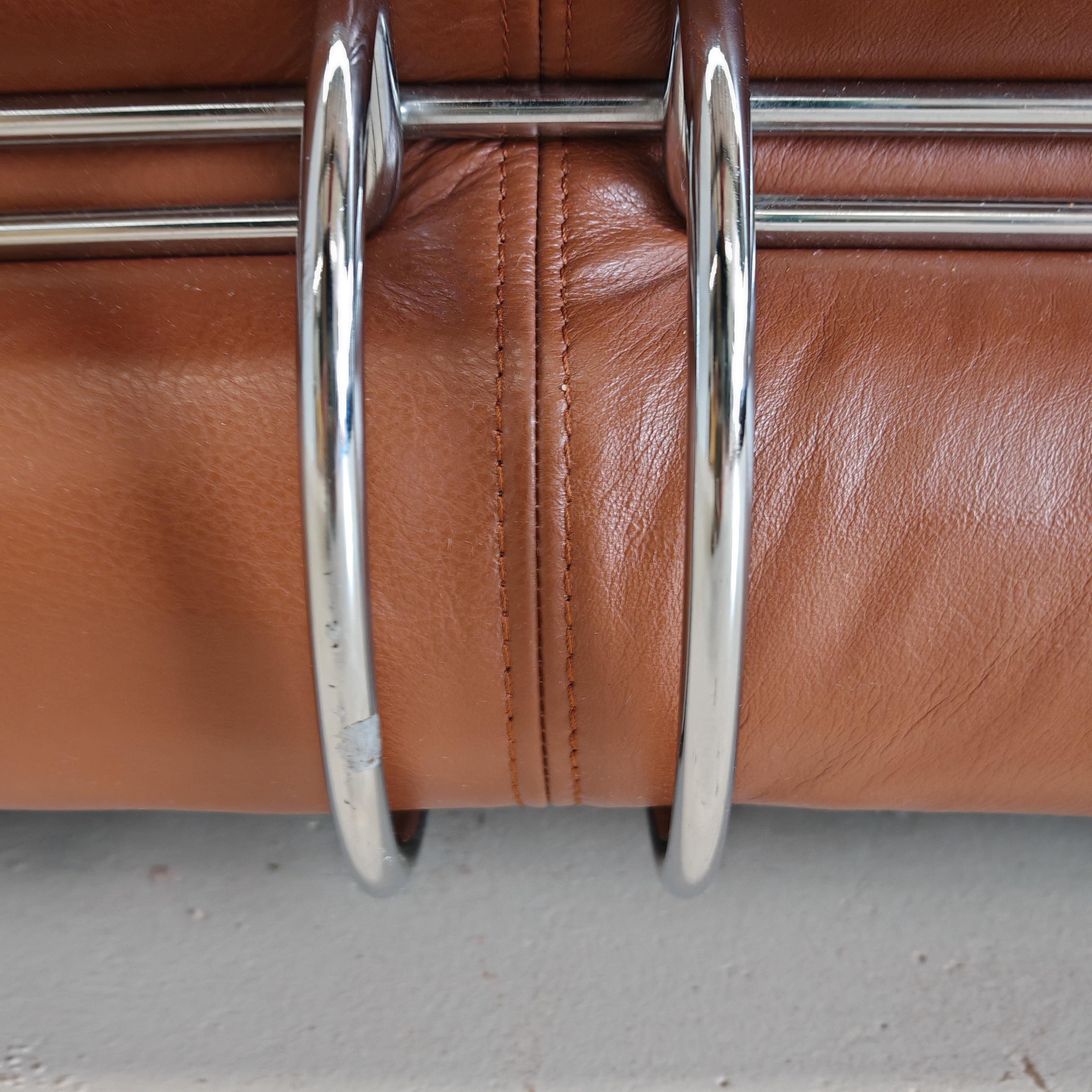 Canapé design Italie années 70 en cuir brun Soriana par Tobia Scarpa pour Cassina en vente 12