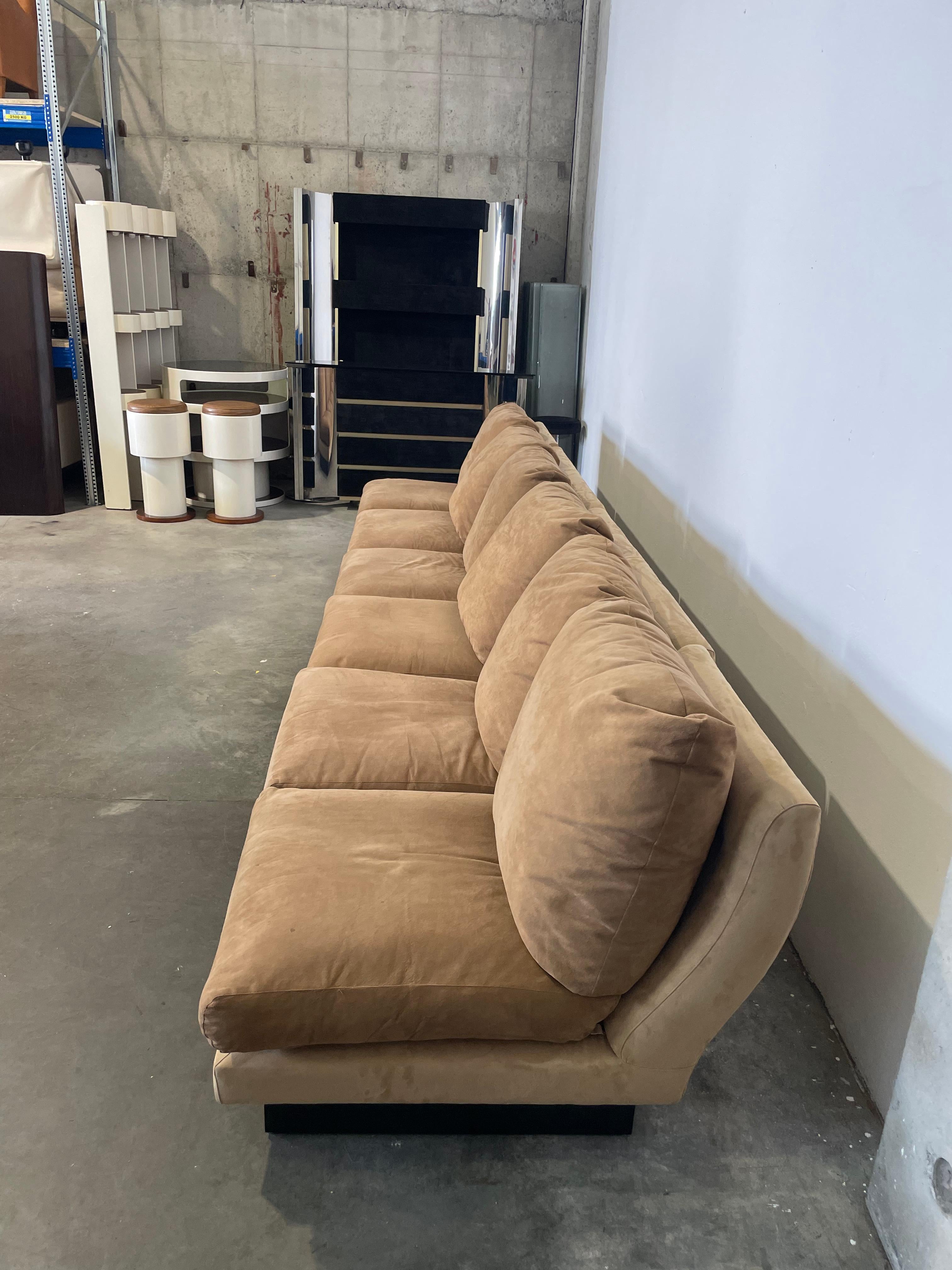 Leather Divano Super C di Willy Rizzo modulare in pelle di cinghiale 6 moduli For Sale