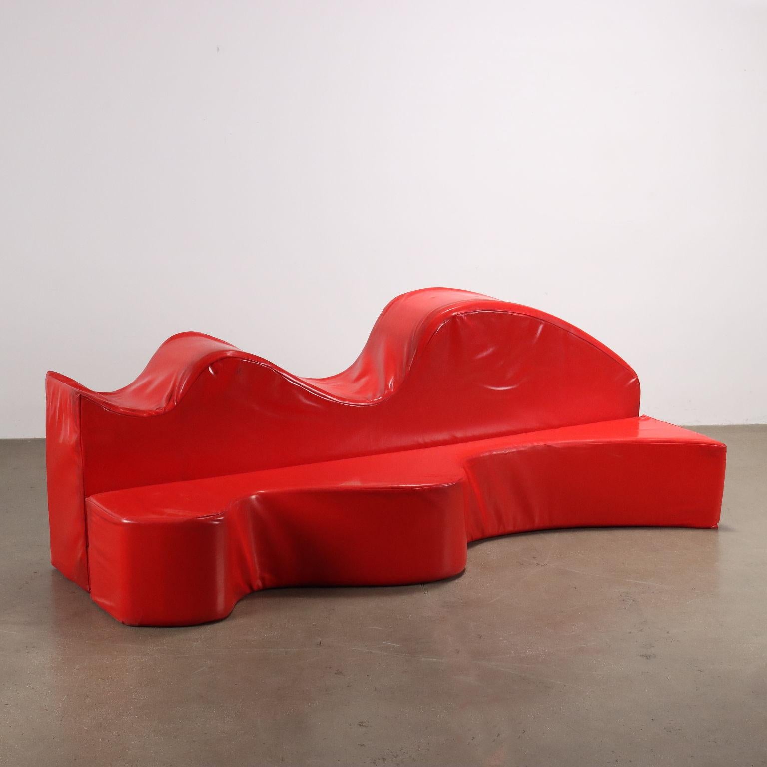 Superonda sofa von Archizoom für Poltronova Anni 70 rot (Moderne der Mitte des Jahrhunderts) im Angebot