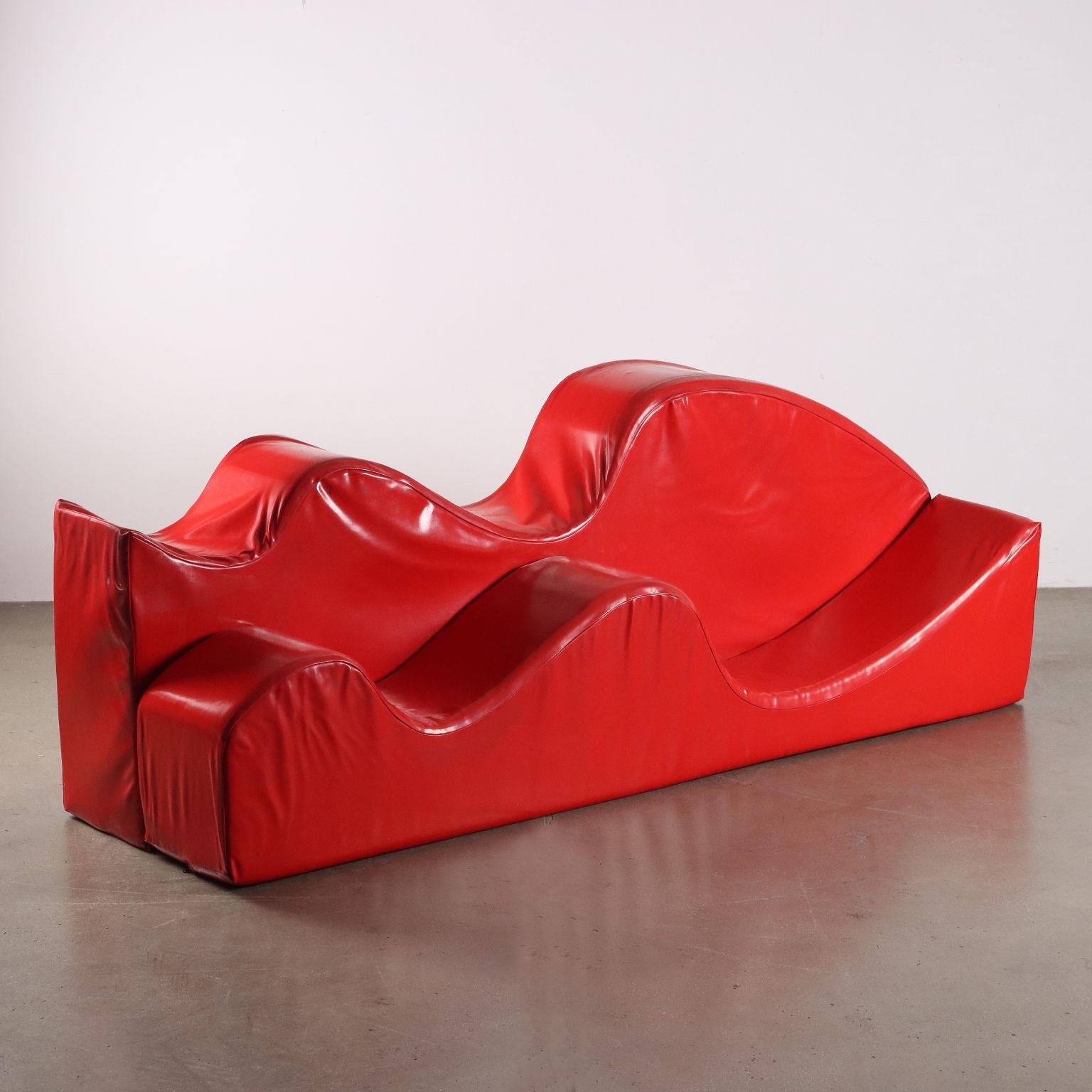 Superonda sofa von Archizoom für Poltronova Anni 70 rot (Italienisch) im Angebot