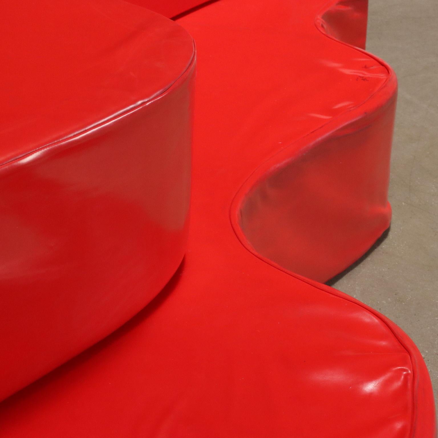 Superonda sofa von Archizoom für Poltronova Anni 70 rot (Stoff) im Angebot