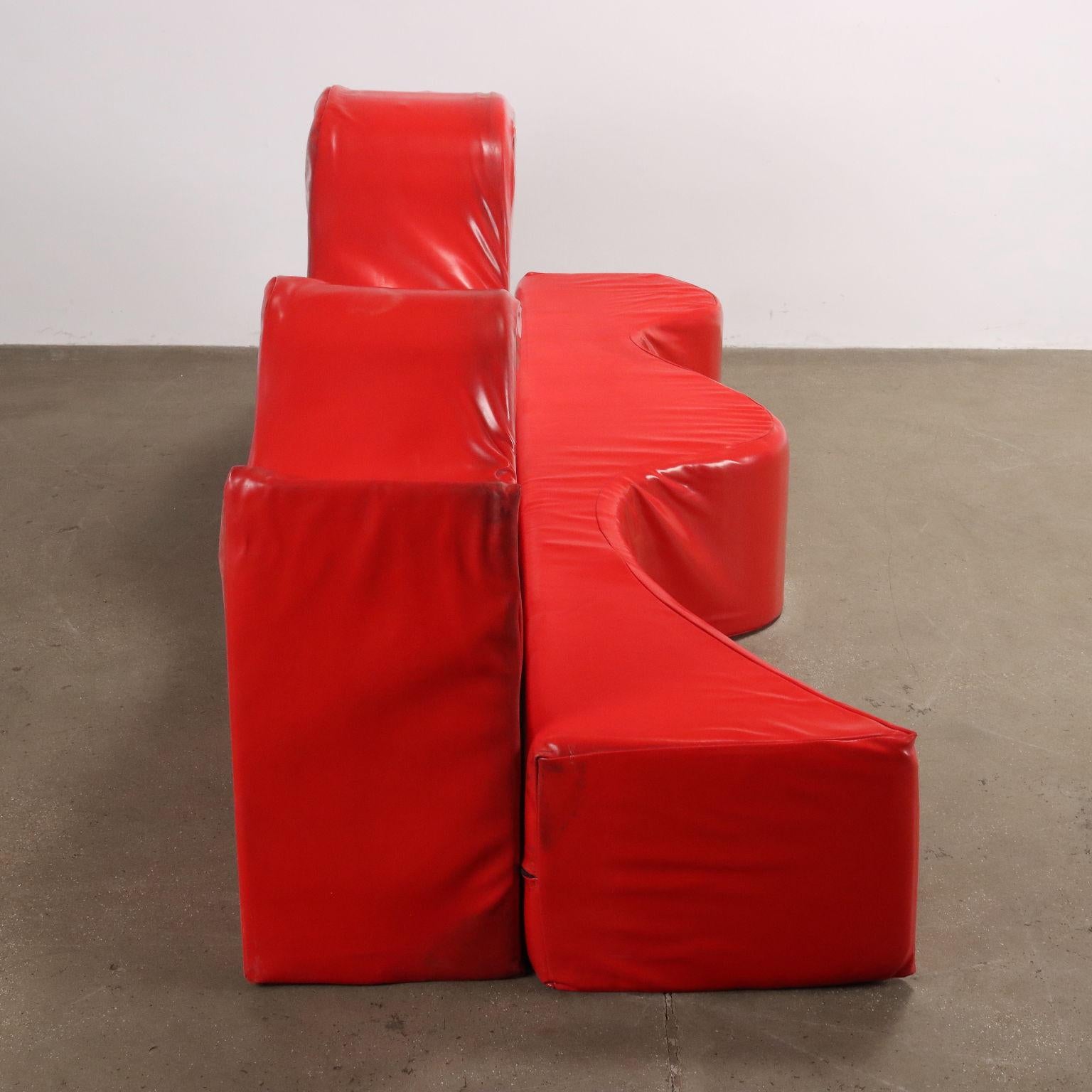 Superonda sofa von Archizoom für Poltronova Anni 70 rot im Angebot 2