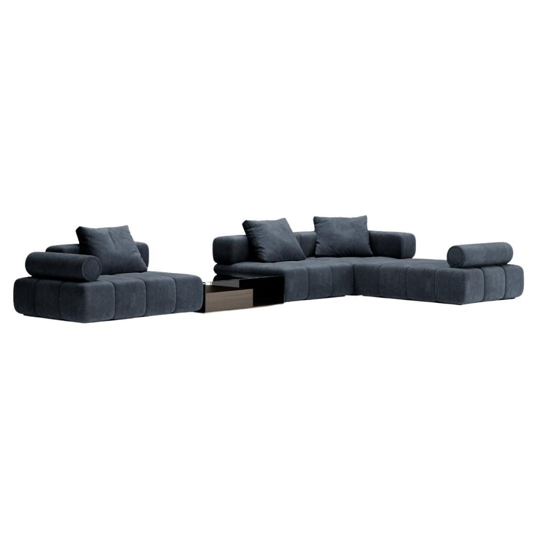 Modulares Sofa aus Nubukleder Thomas  im Angebot