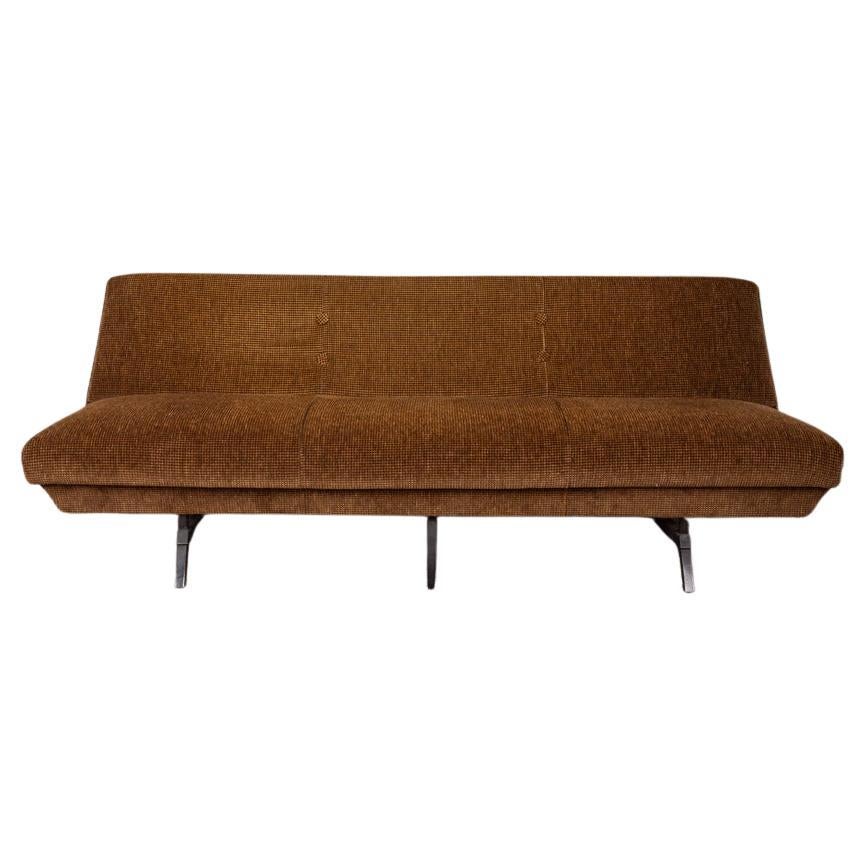 Sofá convertible de tela bicolor años 60 diseño italiano