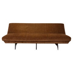 Sofá convertible de tela bicolor años 60 diseño italiano