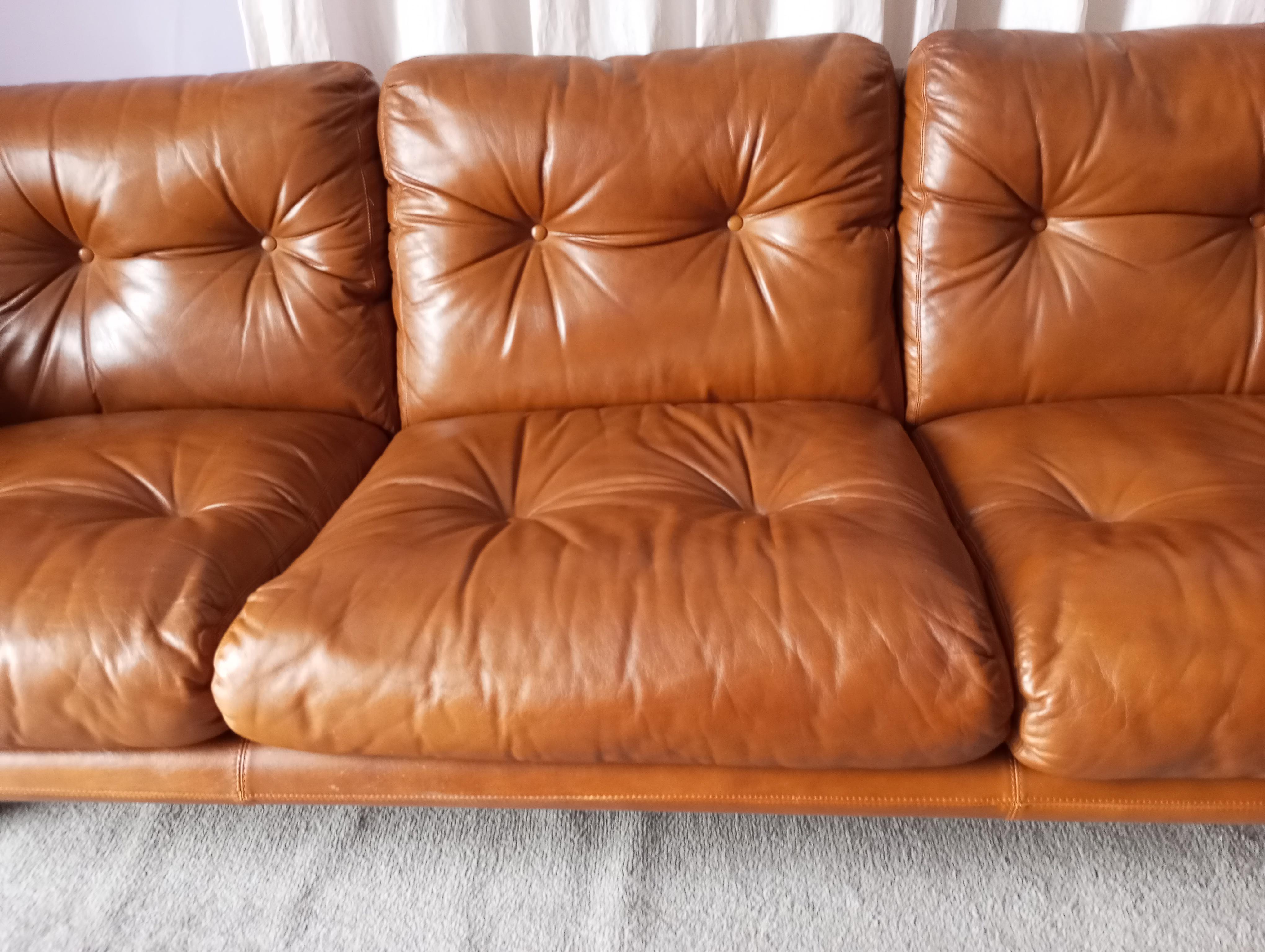 Leather Divano tre posti “CORONADO” di Afra & Tobia Scarpa per C&B – Italia anni ‘60 For Sale