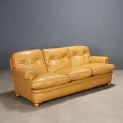 Three-seater 'Dream/B' sofa by Poltrona Frau in orange leather 80s-90s